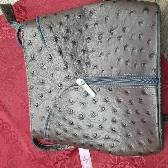 Crossbody bag, purse. Borse in pelle. Genuine leather ostrich, made in Italy. - Picture 7 of 10